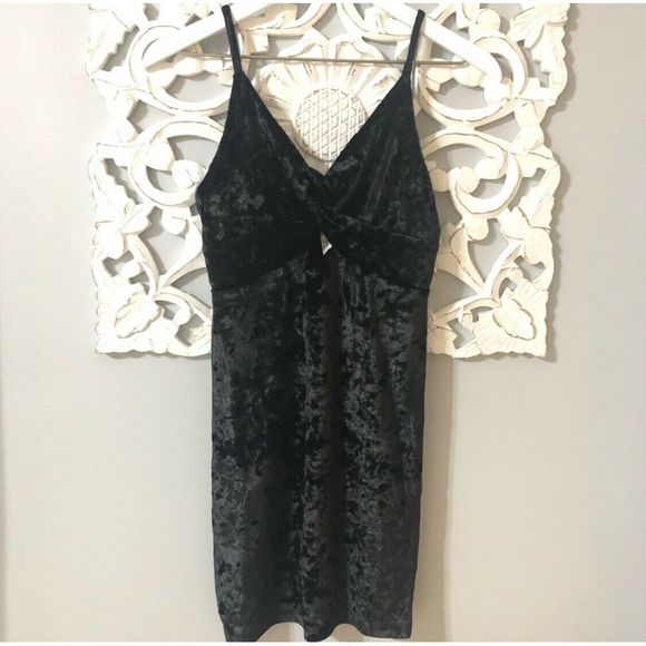 Free People Come Together Velvet Bodycon S Black - Picture 2 of 7